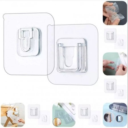 Double-sided Self Adhesive Wall Hooks 1 set= 5 Pair (Buy 2 set Get 1 set Free)